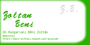 zoltan beni business card